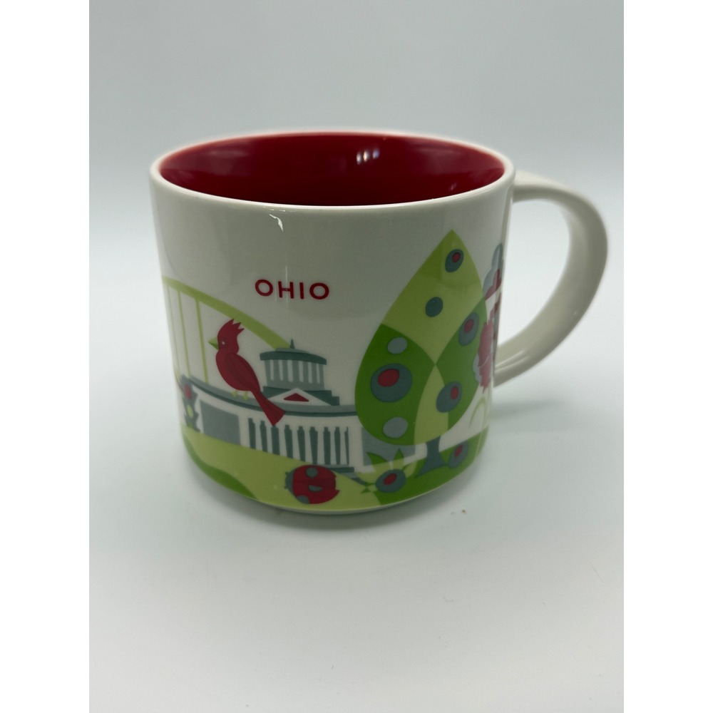 Starbucks Ohio You Are Here Collection Coffee Mug 14oz Red Interior 2017 Ceramic